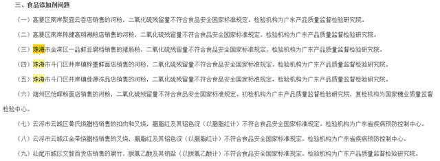 深圳珠海多家銷(xiāo)售點(diǎn)被抽檢河粉不合格出現食品添加劑問(wèn)題