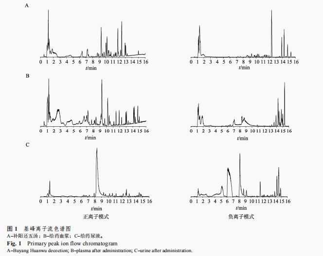 基于 UHPLC-Q-Exactive Orbitrap-MS 快速鑒定補陽(yáng)還五湯及其在人血 漿和尿液中藥物化學(xué)成分（一）